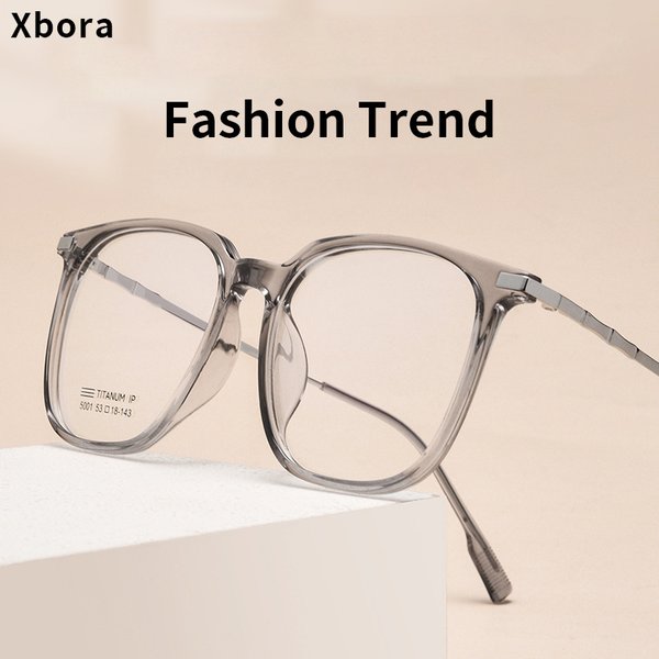 Xbora Ultraleichte TR90-Klarglasbrille, 2025, optisches Rezept, große Größe, Herrenmode, Retro-Quadratbrille, Damen, 5001XH