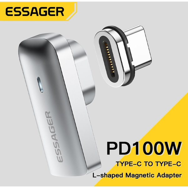 Essager PD 100 W magnetischer USB-C-OTG-Adapter, schnelles Aufladen, Typ-C-Magnetanschluss, 20 Gbit/s, Datensynchronisierung, 4K bei 60 Hz, für MacBook-Laptop