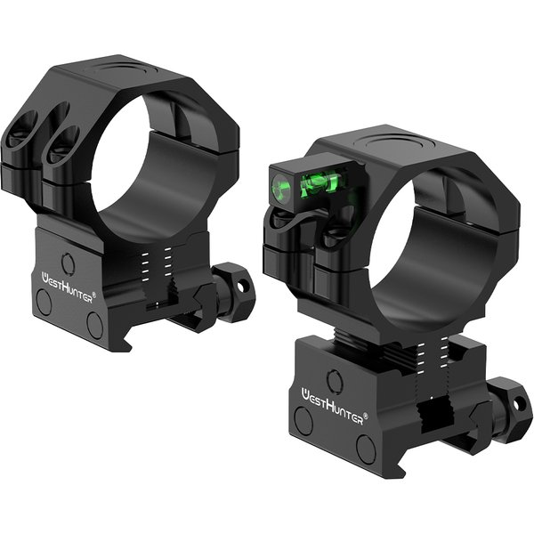 WestHunter Optics Picatinny Zielfernrohrringe 1'' 30MM 34MM Rohr Höhenverstellbare Zielfernrohrmontage mit Wasserwaage Passend für 20mm Schiene