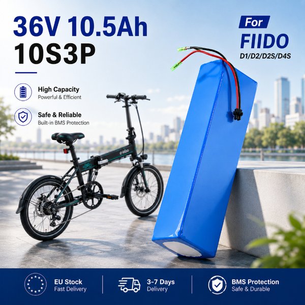 36V 7.8Ah 10.5Ah 14Ah 18650 Wiederaufladbare Lithium-Ionen-Batterie 10S3P mit 15A BMS Kompatibel mit FIIDO D1 D2 D2S D4S E-Bike-Akku-Ersatz EU-Lager Schnelle Lieferung