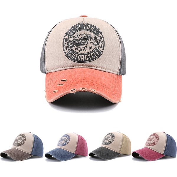 New Fashion Letter Print Snapback Washed Cotton Baseball Cap Men Women Patchwork Hip Hop Caps Outdoor Spring Summer Sun Hat