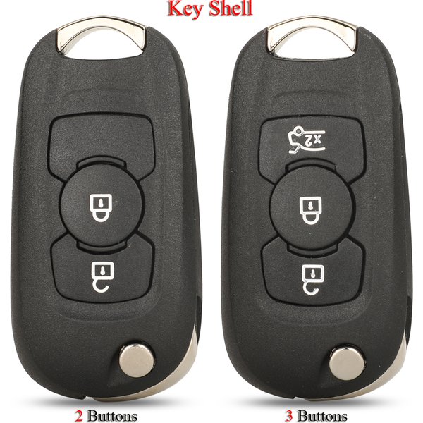 jingyuqin Folding Car Key Shell For Opel Vauxhall Astra K Buick Verano Excelle GT 2/3Buttons Original Flip Case Replacement
