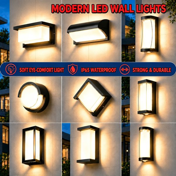 Lampe de porche étanche IP65, éclairage mural extérieur LED 25W, éclairage économique d'énergie pour intérieur, jardin, couloir, balcon, décoration murale.