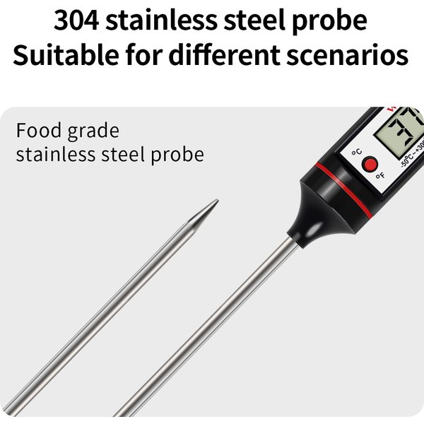 Tragbare Digitale Küche Thermometer BBQ Fleisch Wasser Öl Edelstahl Sonde Lebensmittel Ofen Temperatur Detektor Für Küche Kochen