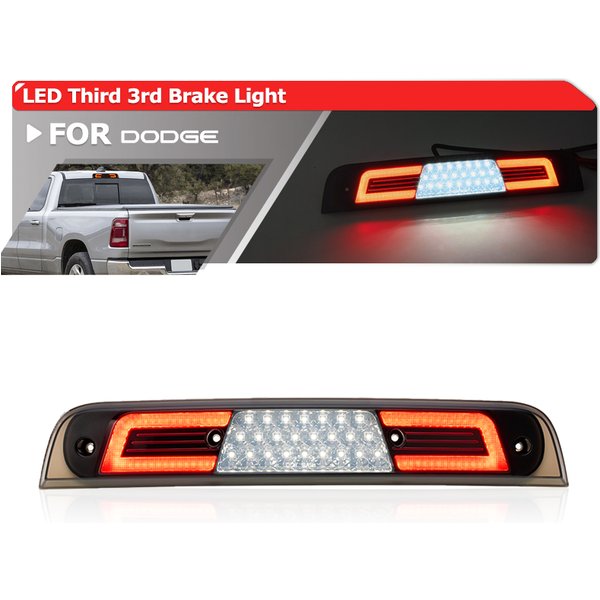 Fumé pour camion pick-up RAM 1500 2019 2020 2021 2022 2023 2024 2025 LED, troisième feu stop de haut niveau, marqueurs de toit de chargement blancs
