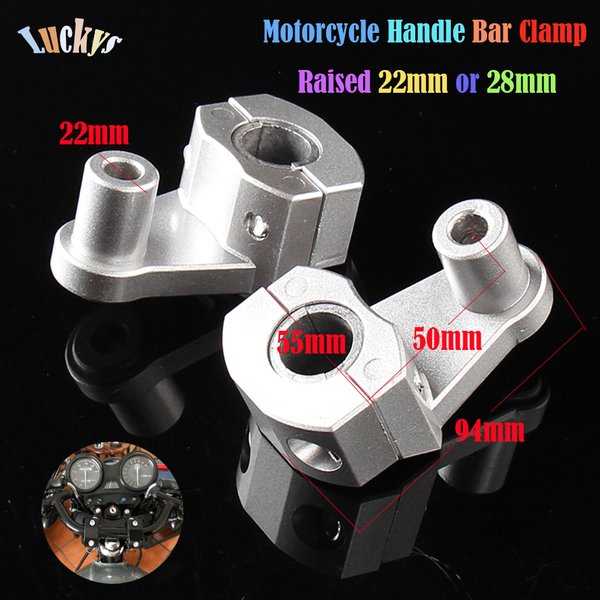 Motorcycle Bar Clamps Raised Handlebar Handle Bar Risers For 22MM 7/8"-28MM 1 1/8" For Honda Kawasaki Ducati Yamaha KTM