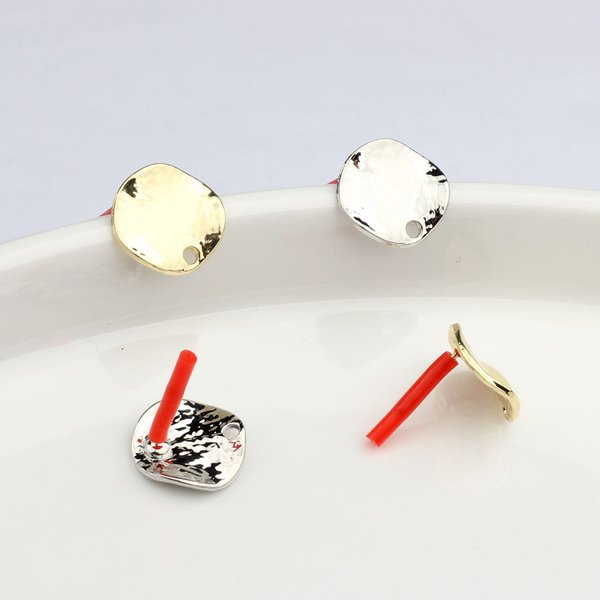 Connecteurs de Base de boucles d'oreilles rondes en forme de feuille de Lotus ondulée en alliage de Zinc, 10 pièces/lot pour bricolage, accessoires de fabrication de boucles d'oreilles