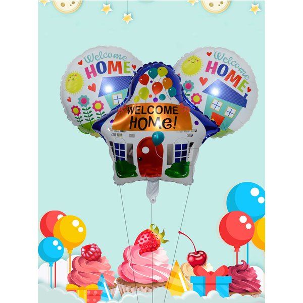 3 Stücke 18 Zoll Runde Willkommen Zuhause Folienballons Haus Luftballon Zurück Zu Schule Dekorationen Home Party Supplies