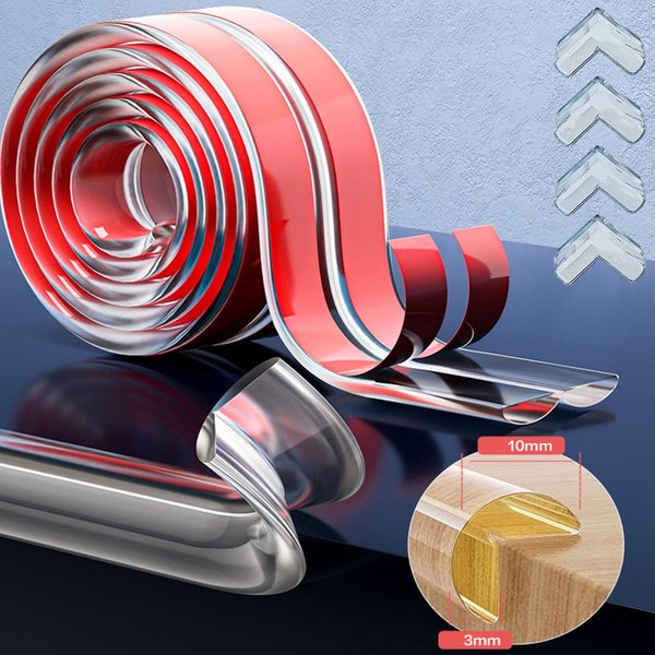 Bande de protection d'angle de meuble, protection de bord de Table, auto-adhésive transparente, anti-Collision, pare-chocs souple, sécurité pour bébé