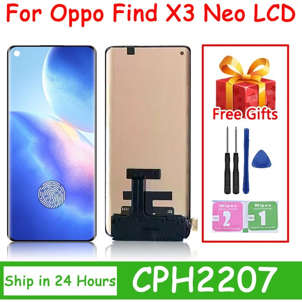 Écran LCD AMOLED de 6,55 pouces pour OPPO Find X3 Neo X3Neo CPH2207, ensemble écran tactile et numériseur avec lecteur d'empreintes digitales