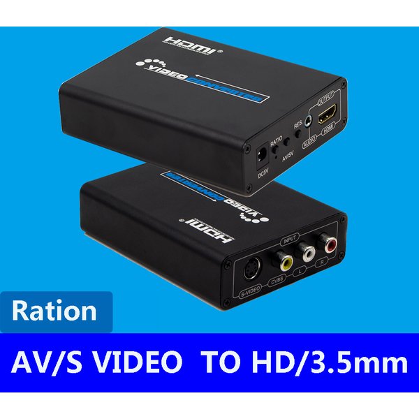 3RCA AV S-Video CVBS Composite Konverter zu HDMI-kompatibel 3,5mm Audio Konverter, AV/S VIDEO Switcher Adapter Upscaler Ration