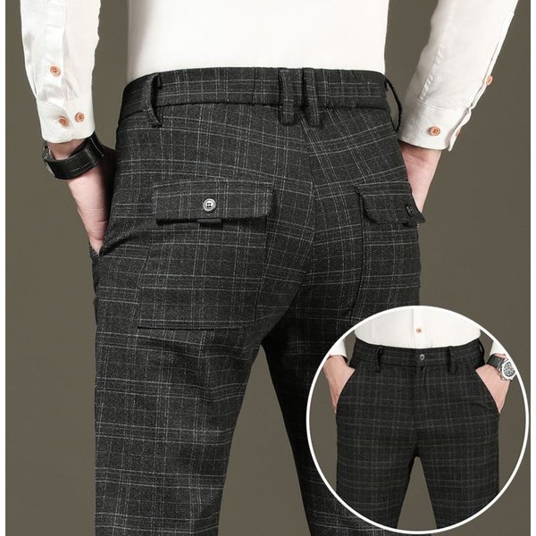 Männer koreanische Kleidung Business Vintage Plaid Anzug Hosen Frühling Herbst Streetwear Mode große Größe neue männliche Sport Freizeit hose