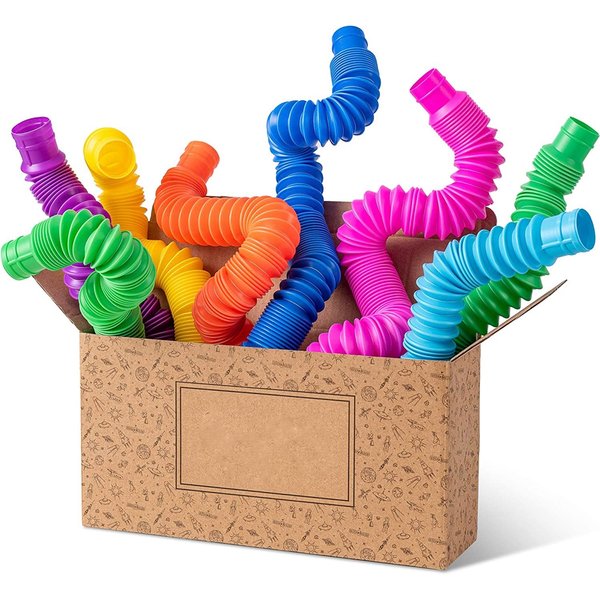 Jouets Sensoriels en Tubes Pop pour Enfant, 8 Pièces, Institut Souligné, TDAH, Mm, Fidget de Voyage, Cadeaux d'Urgence Uniques pour Garçons et Bol