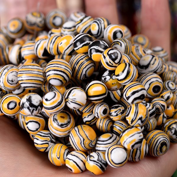 Yellow Malachite Stone Beads Natural Round Spacer Beads for Jewelry Making DIY Charms Bracelet Necklace Accessories 4 -12mm