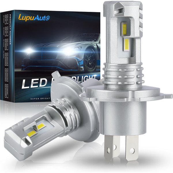 1/2X 16000LM LED H4 9003 LED Canbus Headlight Bulb CSP Fanless With High & Low Beam for Car Motorcycle Auto Lupuauto