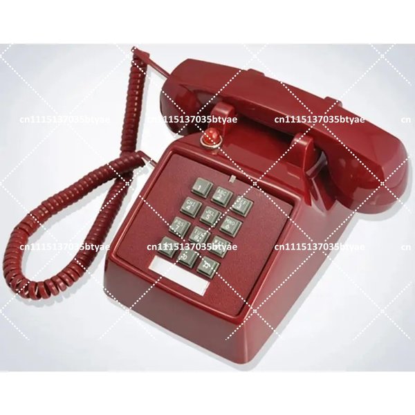 Dual Line Interface Corded Desk Telephone with Loud Ringer, Red Light Flash, Retro 1-Handset Landline Phone for Home, Office