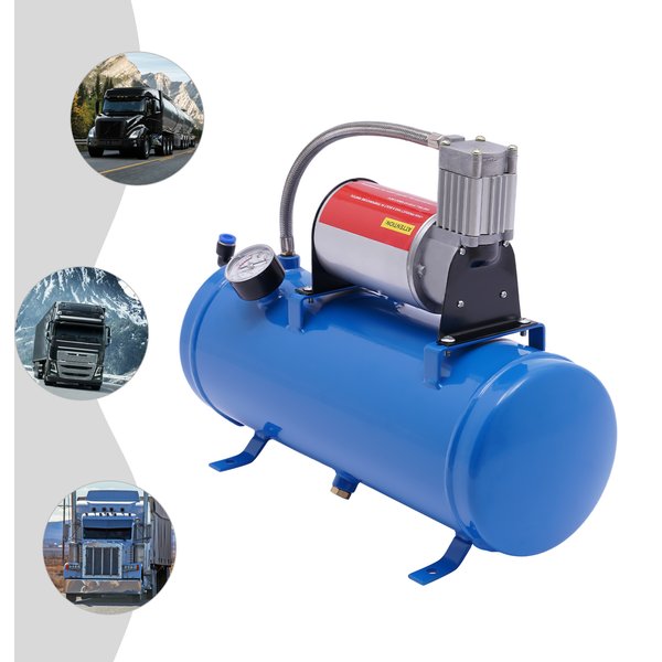 12V Reifenfüllpumpe Druckluftpumpe 150psi Luftkompressor mit 6L Tank Reifenfüllpumpe für Lufthorn Zug LKW Wohnmobil Reifen