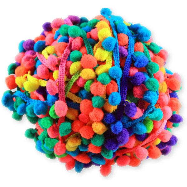 20 Yards bricolage Section taché coloré Pom Pom dentelle garniture en peluche boule frange ruban à la main couture tressé accessoire