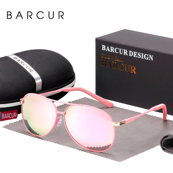 BARCUR Latest Gradient Women Sunglasses Polarized Sun glasses Pilot Female gafas oculos de sol masculino