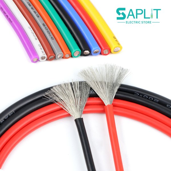 10 Farben 5/10m Silikon-Elektrokabel 30 28 26 24 22 20 18 16 14 12 10 08AWG Weicher Mehradrig Hochtemperaturbeständiger Verzinnter Kupferdraht
