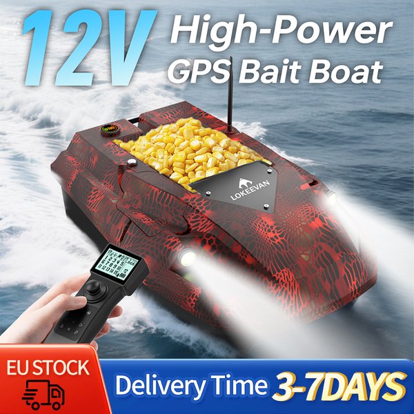 LOKEEVAN GPS Köderboot D50E 15600*2 mAh 12V GPS+Beidou Duale Positionierung Fischfinder-Boot mit Sonar für Wassertiefen- und Temperaturerkennung
