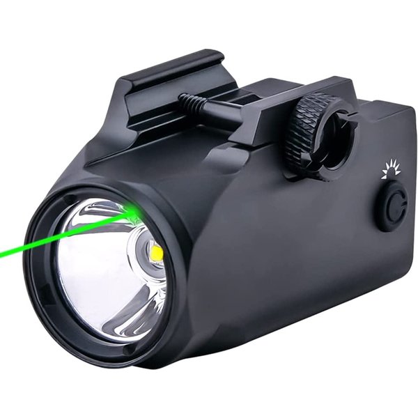 Taktische Pistolenlampe 800lm Rot/Grün Laser LED Kombi-Licht Magnetisch Aufladbare Kompakte Waffenlampe für 20-21mm Schiene