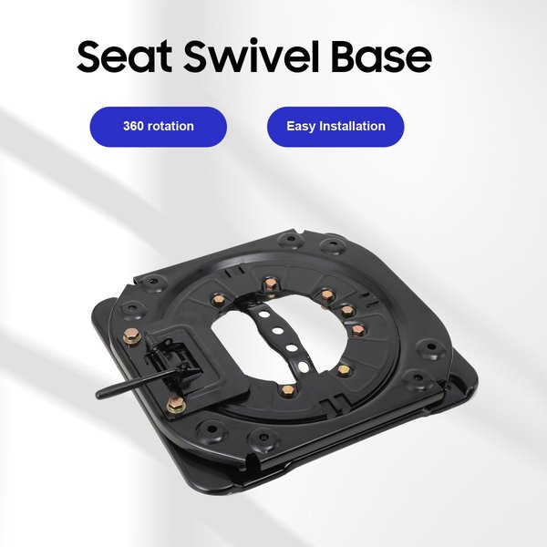 360 ° Base pivotante pour siège rotatif avec poignée, pour fourgon, camping-car, bus, camion, plaque d'acier robuste, base pivotante pour siège de caravane, capacité de charge de 130 kg, adaptateur