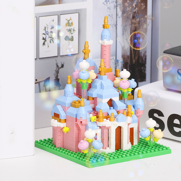 Mini château blocs de Construction château de conte de fées église Micro blocs bricolage jouets briques Construction jouets pour filles cadeaux d'anniversaire