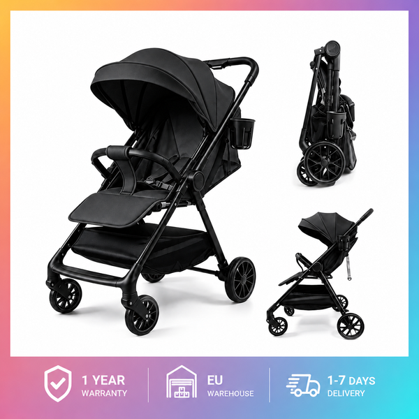 Poussette pliante légère et compacte pour bébé, poussette de voyage portable pour nourrisson, capote réglable, siège inclinable, poussette à plat pour nouveau-né, cadre en acier au carbone, roues