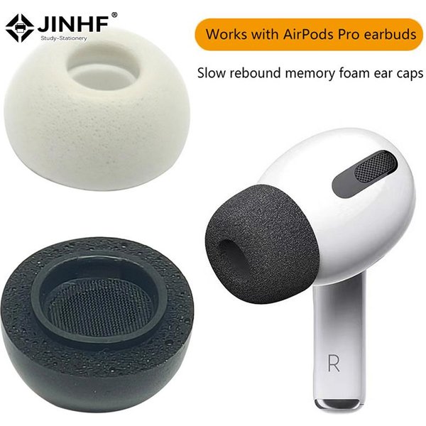 Memory Foam Ear Tips for Airpods Pro Noise Isolate Replacement Earbuds Earplugs With Pressure Relief Hole Waterproof Dustproof