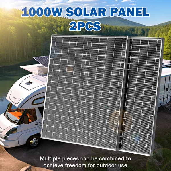 1000W 500W 12V Photovoltaik-Solarpanel-Set mit 100A Laderegler, Geeignet für Schnellaufladung von Batterien in Haus/Camping/Wohnmobil