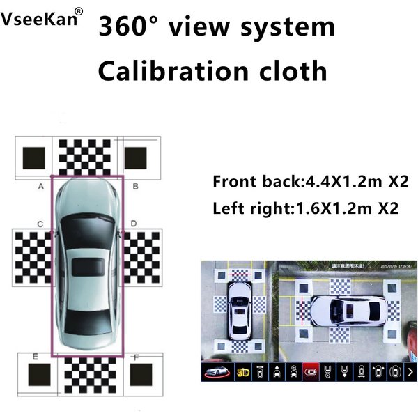 Automatic Completion Calibration Cloth for Car 360° Panoramic Image System Debugging Cloth