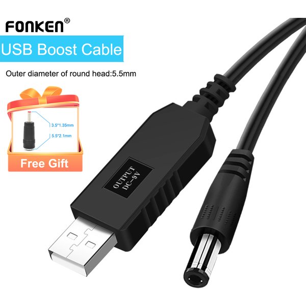 Fonken DC 5 V à 12 V cordon élévateur WiFi vers Powerbank câble connecteur USB câble Boost convertisseur pour routeur Wifi Modem ventilateur haut-parleur