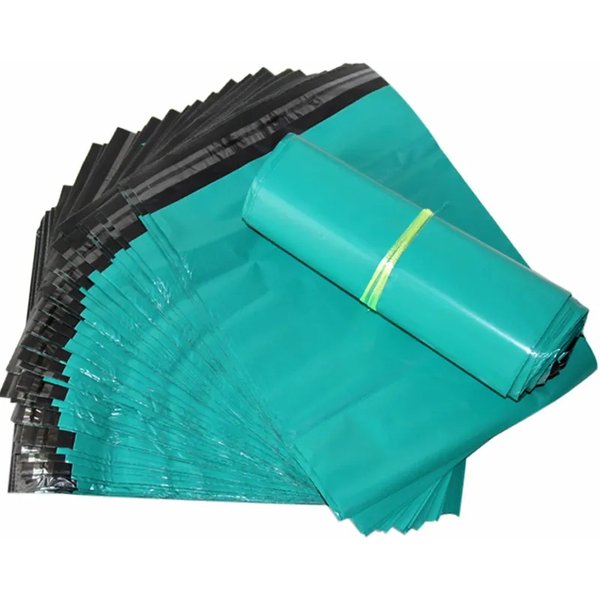 Sacs de Courrier en Plastique Vert, Emballage Express, Épais, Étanche, Enveloppe en Poudre Auto-scellante, 50 Pièces/Paquet