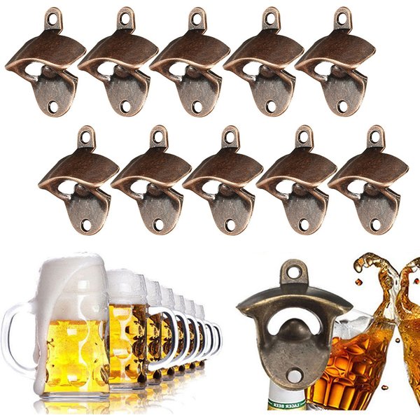 10 pièces ouvre-bouteille de bière mural en alliage de Zinc Soda bière ouvre-bouteille de vin Vintage ouvre-bouteille robuste pour la cuisine fête