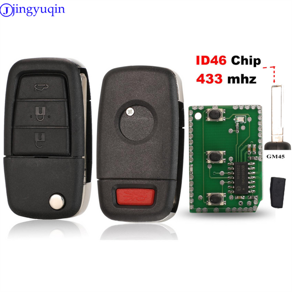 Jingyuqin télécommande 433mhz clé de voiture pliant pour Chevrolet Caprice pour Holden Commodore VE avec 3 + clé panique 4 boutons