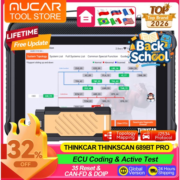 THINKCAR THINKSCAN 689BT PRO KI-Diagnosetool Topologiemapping J2534-Protokoll 35 Reset Funktionen Lebenslang Kostenlose Updates Thinkcar Scan-Tool