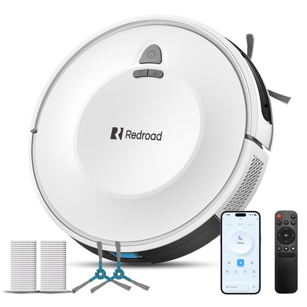 Roboter-Staubsauger Mopp LDS Lidar Redroad E6,10,000 Pa Smart Planned Mapping Home Bodenwaschen Teppich Tierhaare reinigen, 140 Min Laufzeit,funktioniert mit Alexa und Google Assistant,2.4G