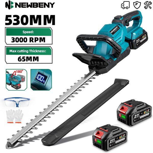 NewBeny 530MM Elektrische Heckenschere mit Drehbarem Griff Garten-Landschaftspflege Heckentrimmer Werkzeug für Makita Akku