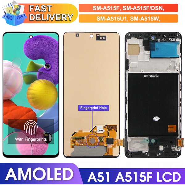A51 Screen Replacement for Samsung Galaxy A51 A515 A515F A515F/DS Lcd Display Touch Screen with Frame Digitizer Assembly Parts