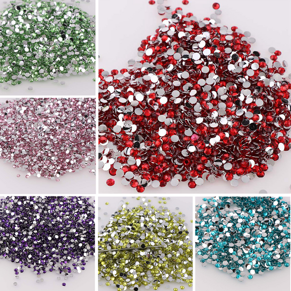 1000 sztuk cyrkonie nie mocowane na gorąco 2/3/4mm okrągła żywica Flatback kryształ Rhinestone DIY biżuteria artystyczna do paznokci dekoracje odzieży klej na
