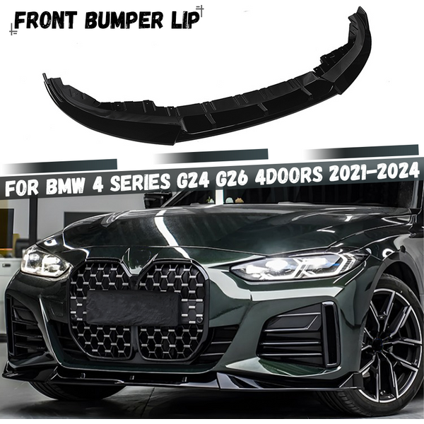 Car Front Bumper Lip Spoiler Diffuser Body Kit For BMW 4 Series G24 G26 420i 430i i4 M50 Gran Coupe 4-Doors 2021-2024