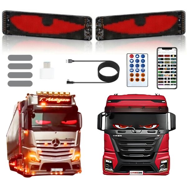 2PCS Animierte Teufel Augen Licht Leuchtende Auto Augen Programmierbare Flexible Led-bildschirm Zeichen Display LED Augen Gesten Für auto Fenster