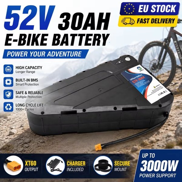48V 52V Lithium-Ionen-Elektrofahrrad-Akku für DIY-Umbausatz, Hochleistungs-Akku