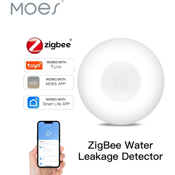 ZigBee Flood Sensor Water Leakage Detector Water Tank Full Alert Overflow Security Alarm System Tuya Smart App Remote Control