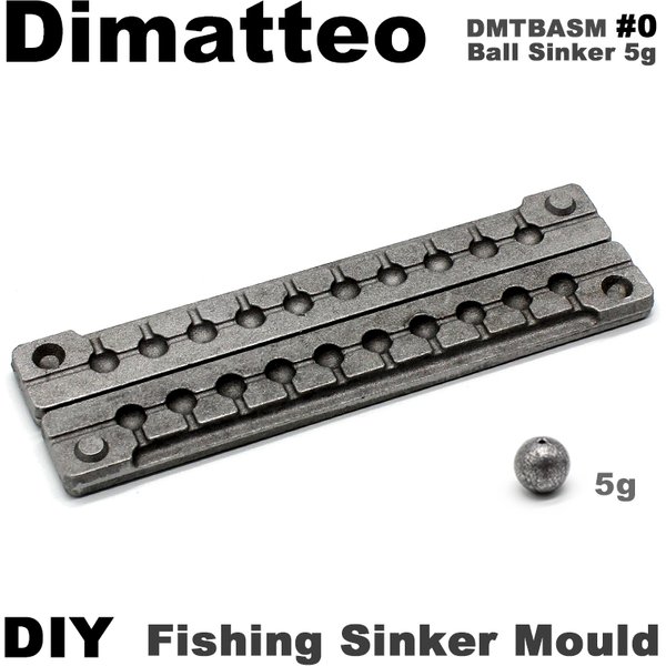 Dimatteo DIY Angeln Ball Sinker Form DMTBASM/ # 0-Kugel-Sinker, 5 g, 10 Mulden