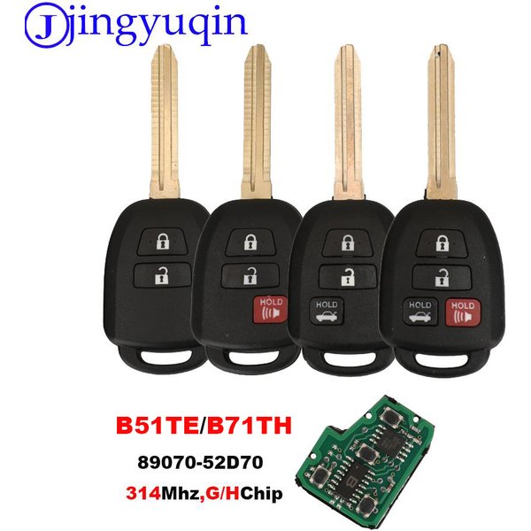 jingyuqin TOKAI RIKA B51TE/B71TH 314.3MHZ Remote Car Key For Toyota CHR VITZ YARIS Camry Corolla AQUA 89070-52D70