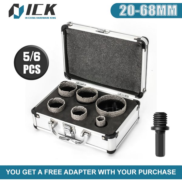 M14 Gewinde Diamant Trocken bohrer Set Porzellan Tasse Säge Fliesen Granit Marmor Lochs äge 5/6pc Bauwerk zeuge Kit Set Handwerkzeuge