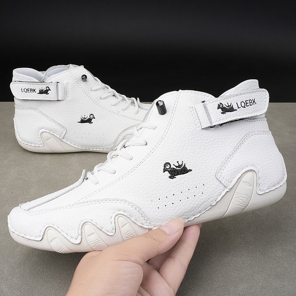 Bottes de rinçage en cuir pour femmes, chaussures de moto décontractées, baskets montantes imperméables, chaussures de luxe pour femmes, tendance, hiver, 2023