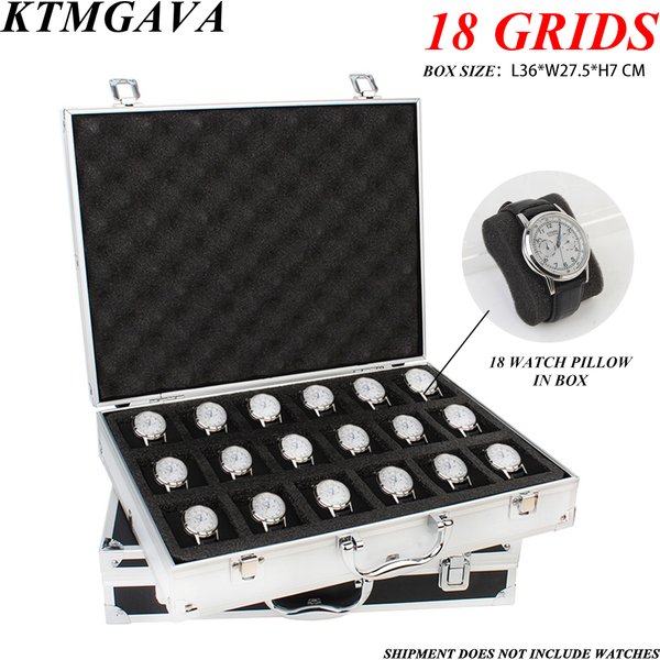 18 Slots Luxury Premium Quality Watch Box Aluminum Alloy Product Storage Clock Box Collection Gift Boxes